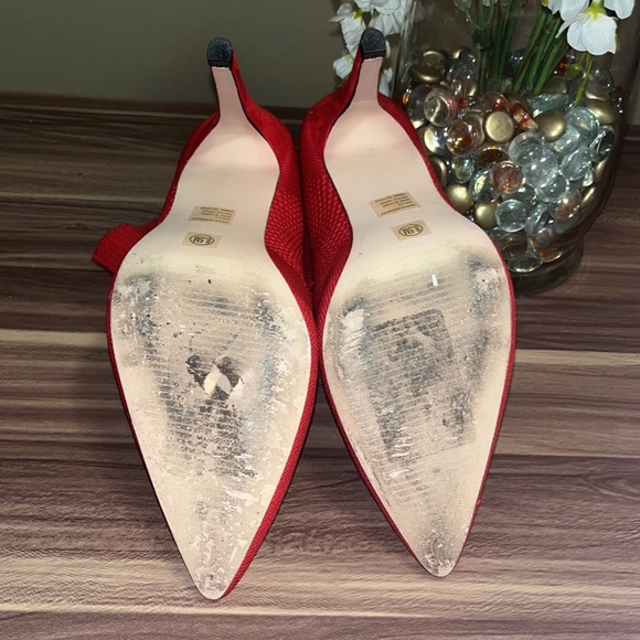 Mia, McKinley perforated, red knit, sock booties - Picture 11 of 14